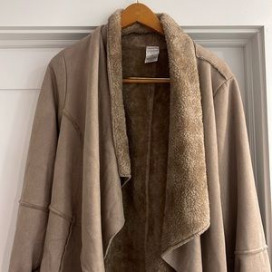 EUC Faux Fur and Suede Cardigan Jacket